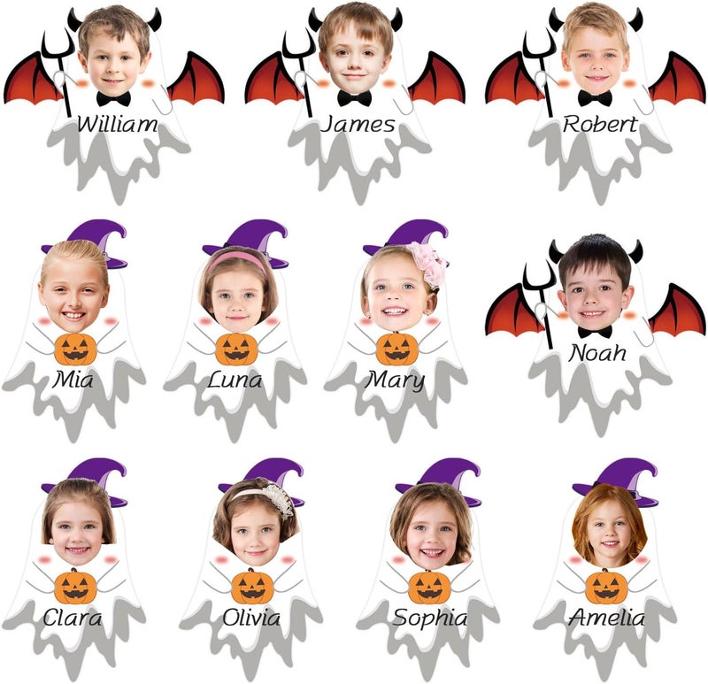 Zevulizen 50Pcs Ghost Cutouts with 100Pcs Glue Points, Ghost Bulletin Board Decorations Ghost Paper Cutouts with Photo Space for DIY Craft Classroom Door Wall Party Décor - Image 1